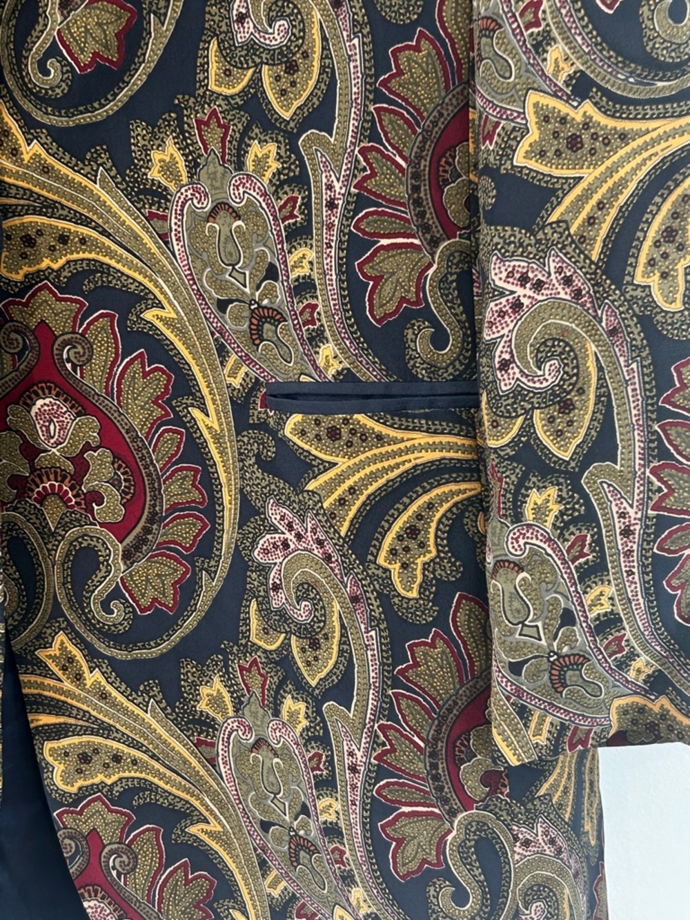Alfred Sung 90s 100% Silk Paisley Oversized Blazer Size 6 - Picture 6 of 10